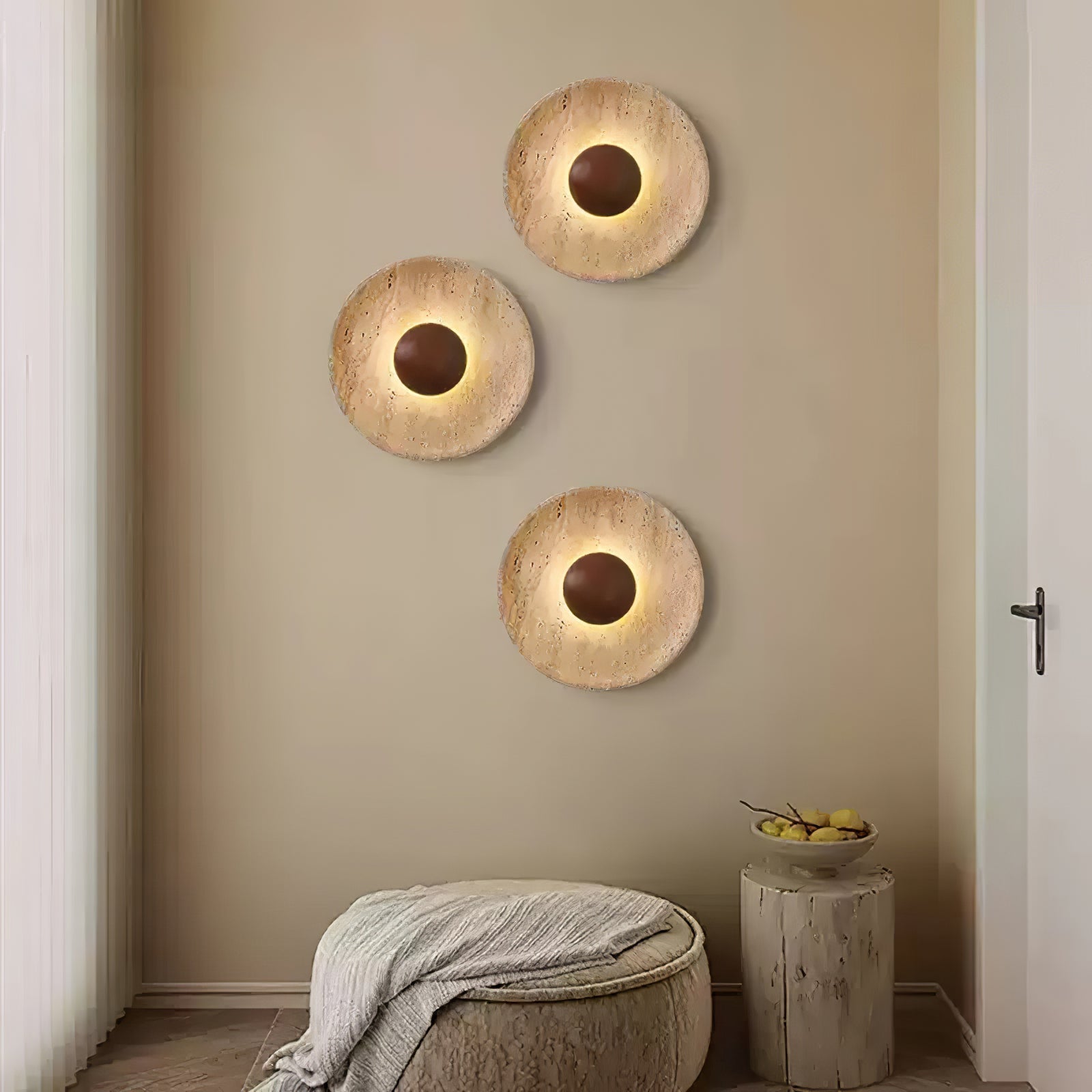 Aveny Applique Murale Sun en Travertin