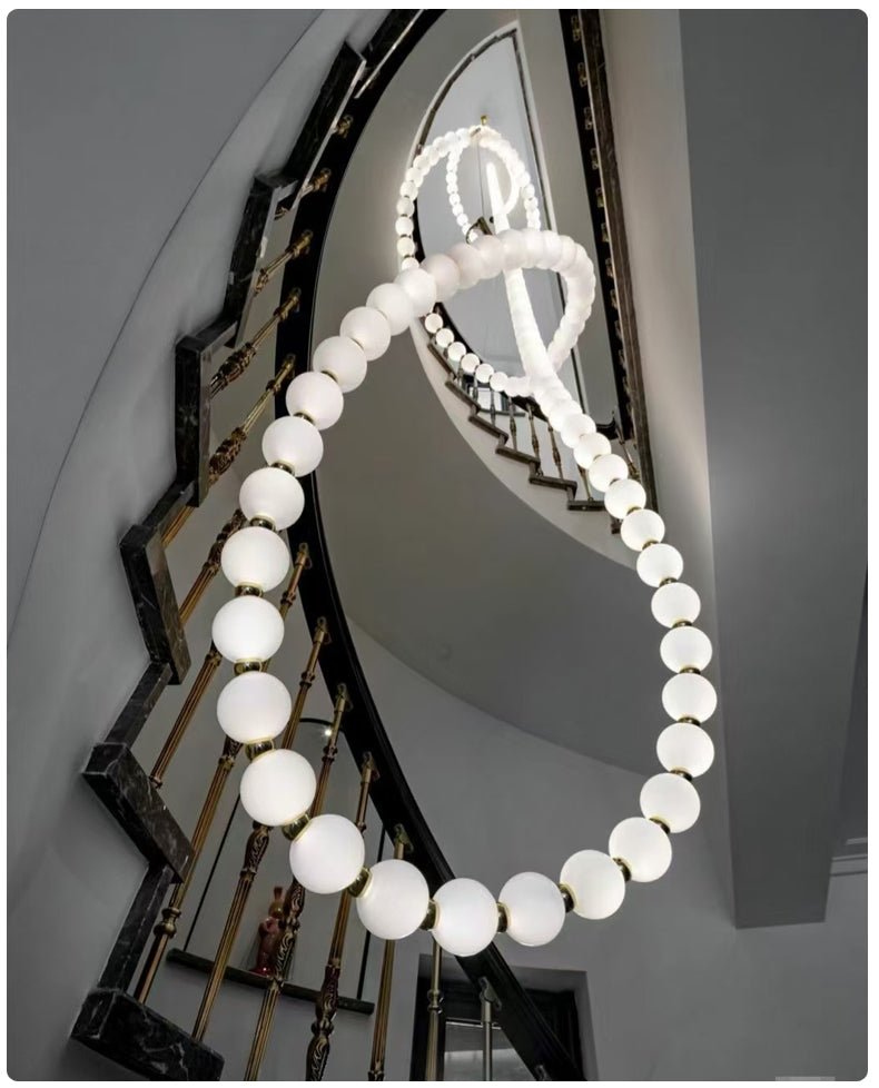 PearlCascade Lustre Perlé en Verre - Neutralighting