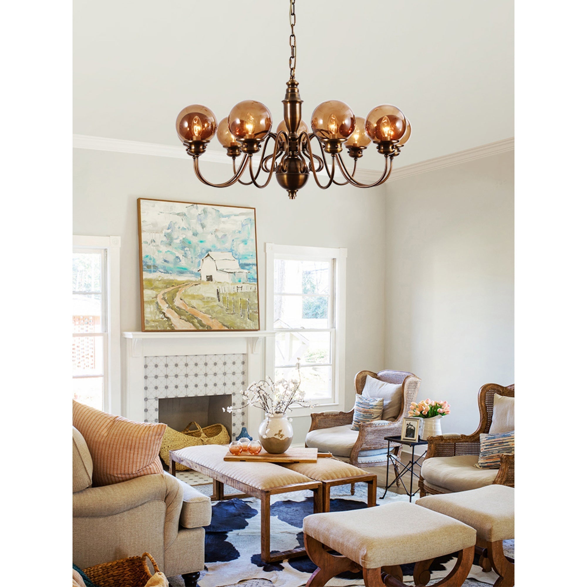 Ciphaen Chandelier Laiton Verre Luxe Postmoderne - Neutralighting