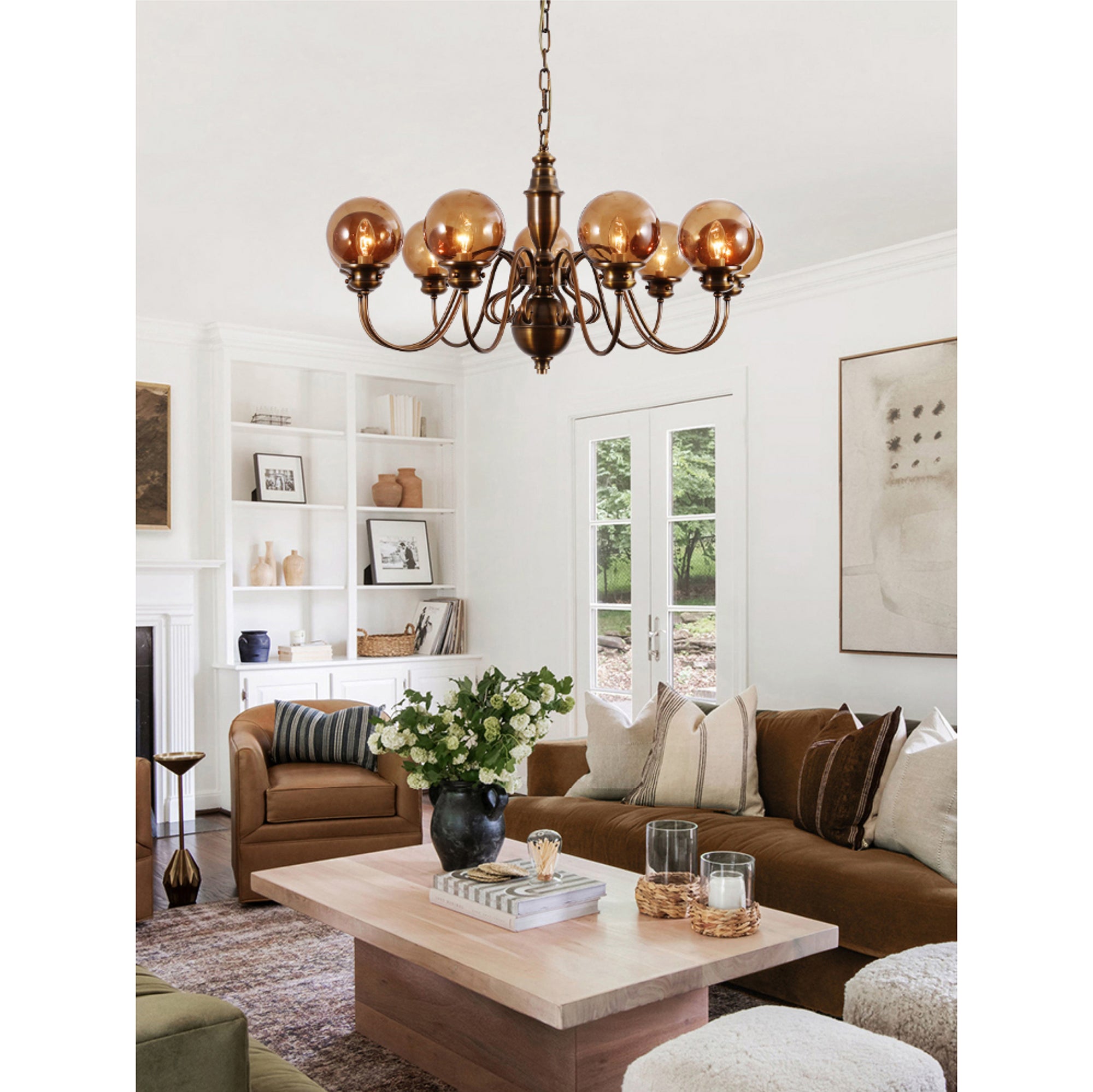 Ciphaen Chandelier Laiton Verre Luxe Postmoderne - Neutralighting