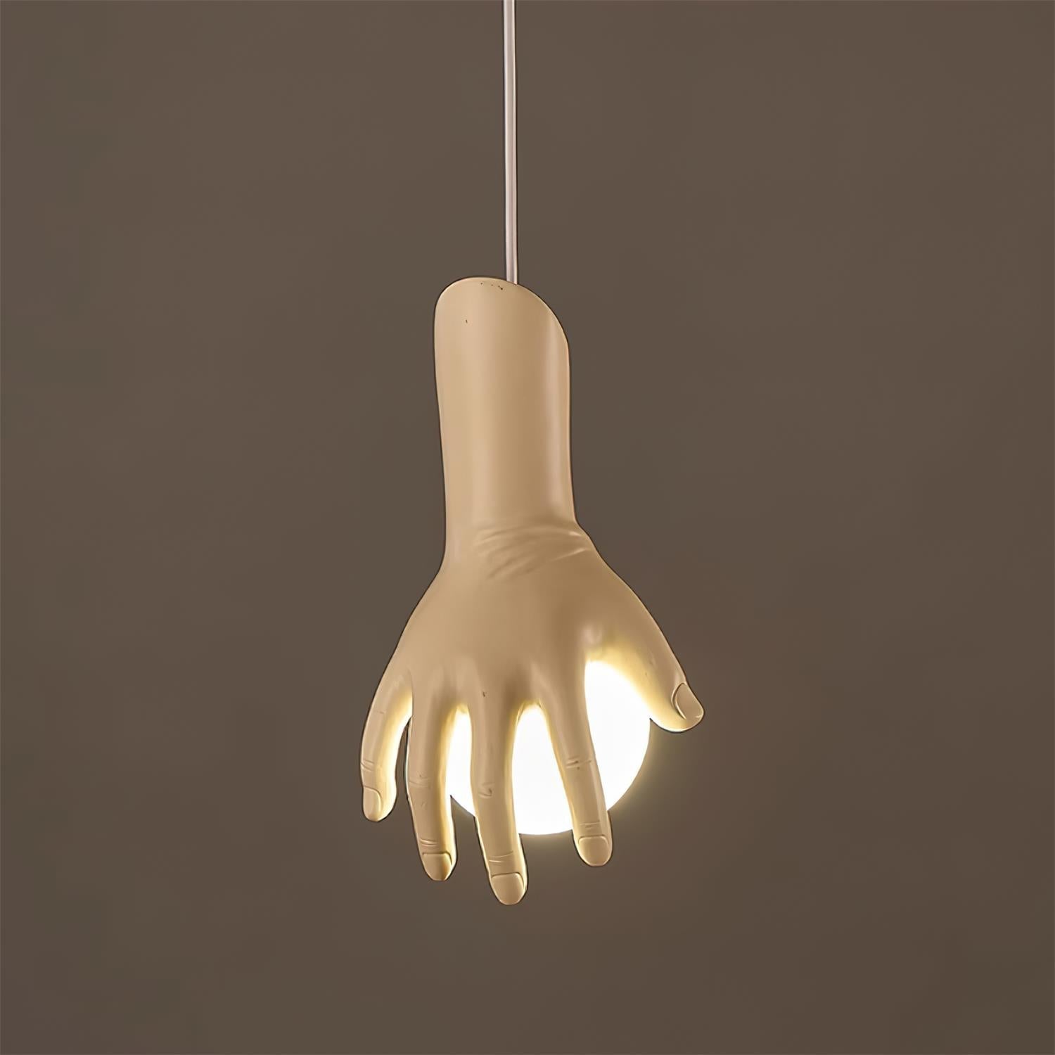 Pendant Lamp Hand Sculpture Wood Grip Acrylic Globe Artistic - Letslighting