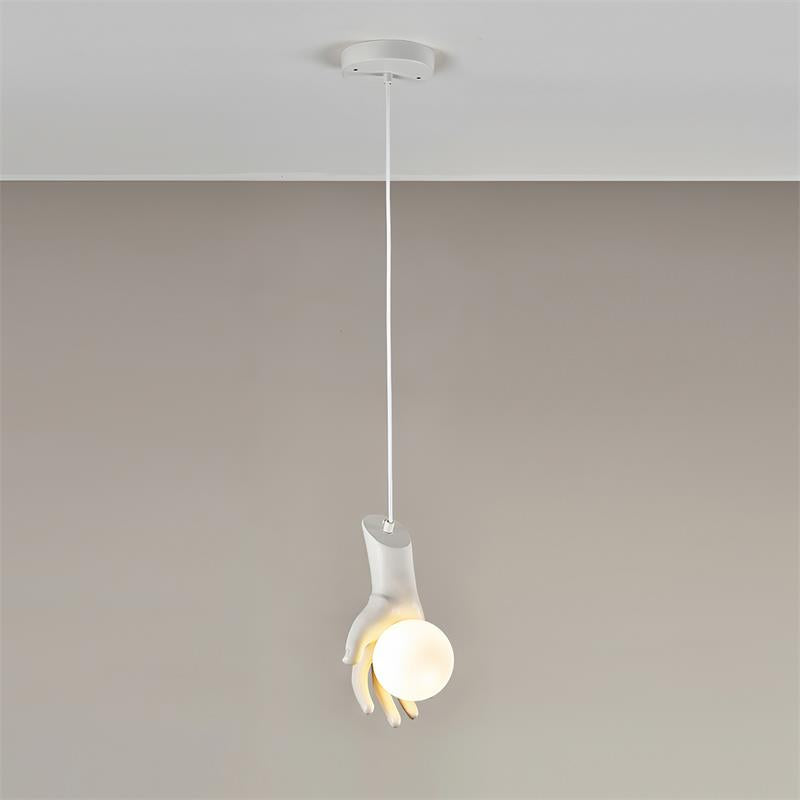 Pendant Lamp Hand Sculpture Wood Grip Acrylic Globe Artistic - Letslighting