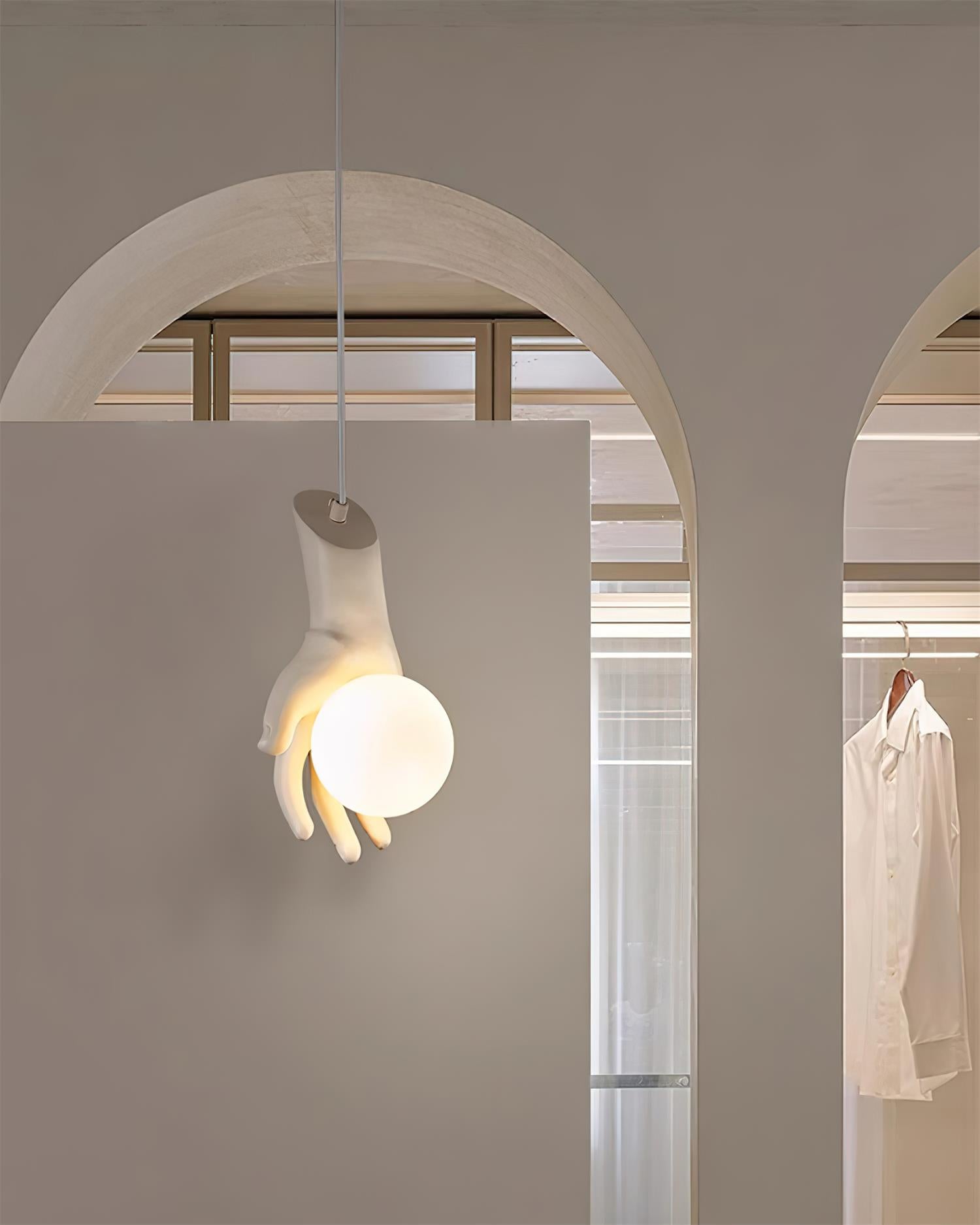 Pendant Lamp Hand Sculpture Wood Grip Acrylic Globe Artistic - Letslighting