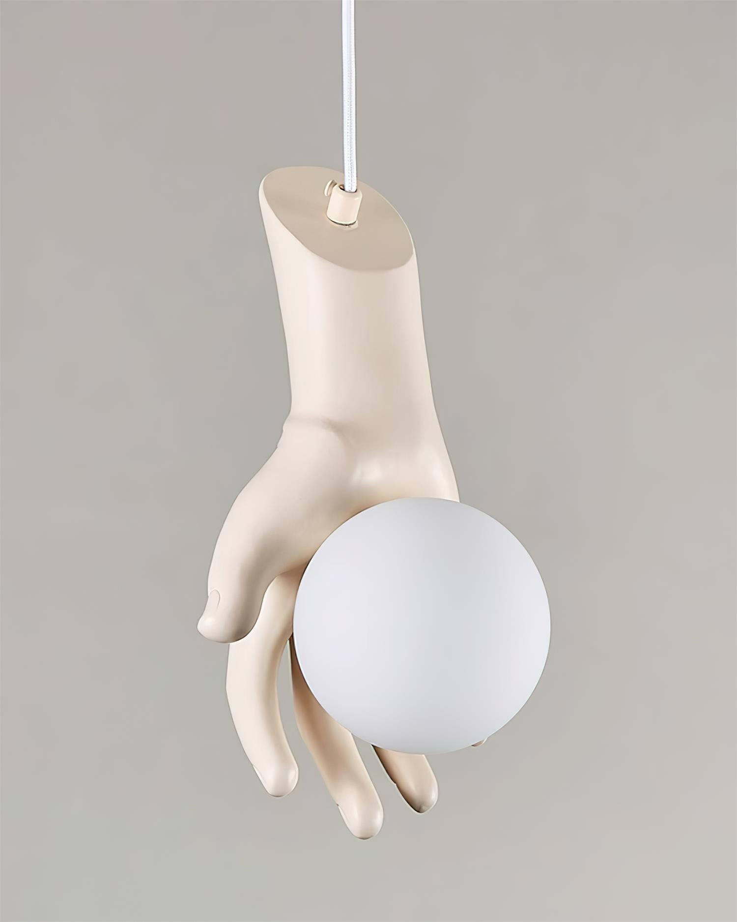 Pendant Lamp Hand Sculpture Wood Grip Acrylic Globe Artistic - Letslighting