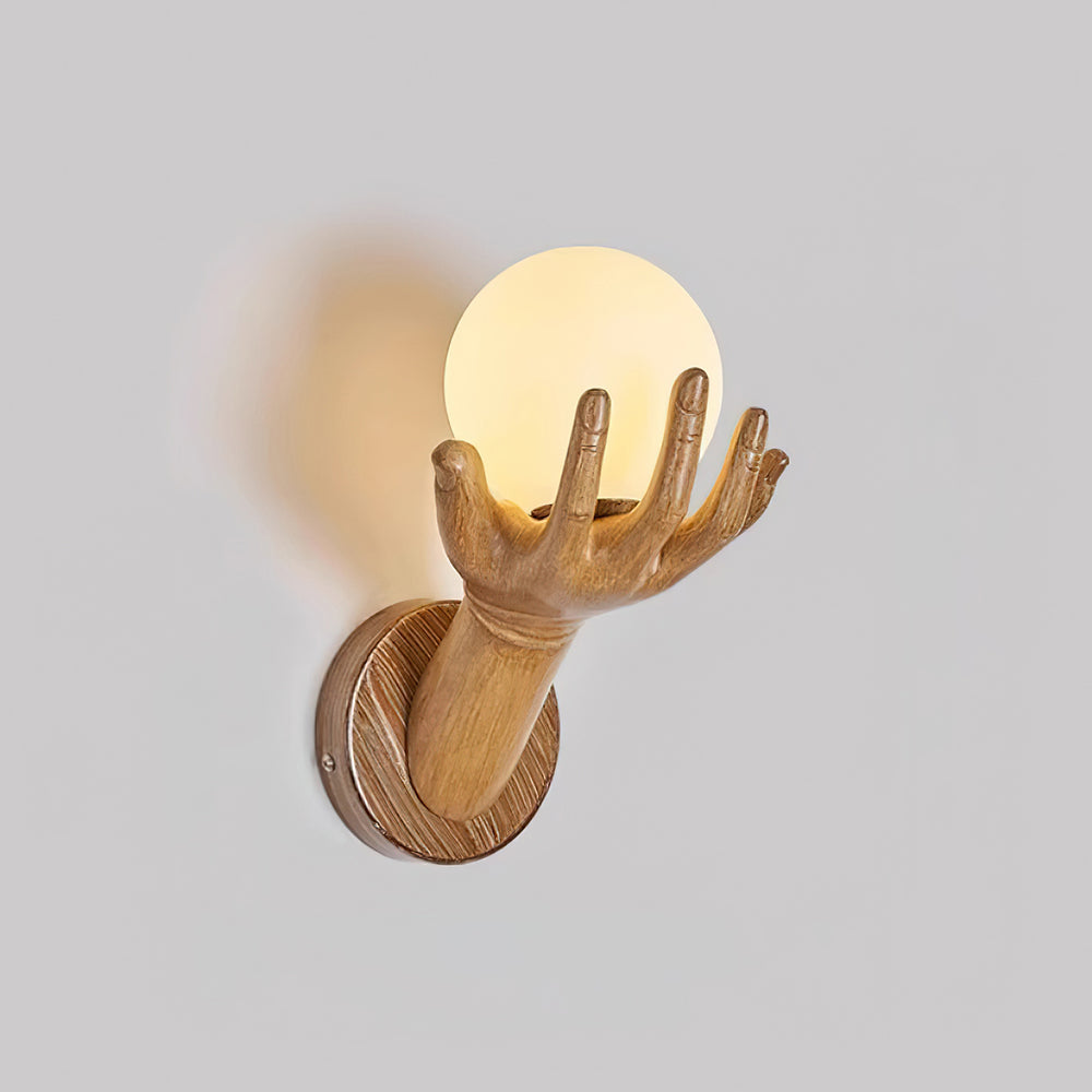 Aura Applique Murale Forme Main Bois - Neutralighting