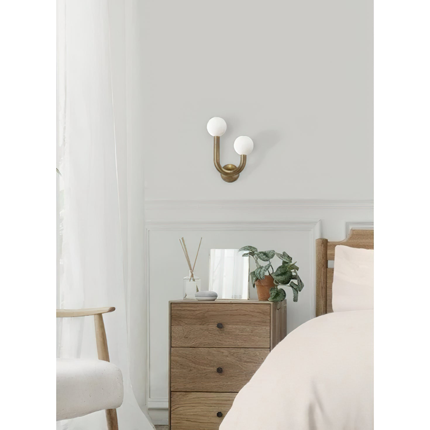 Zoshaos Applique Murale Laiton Verre Moderne Joyeuse - Neutralighting