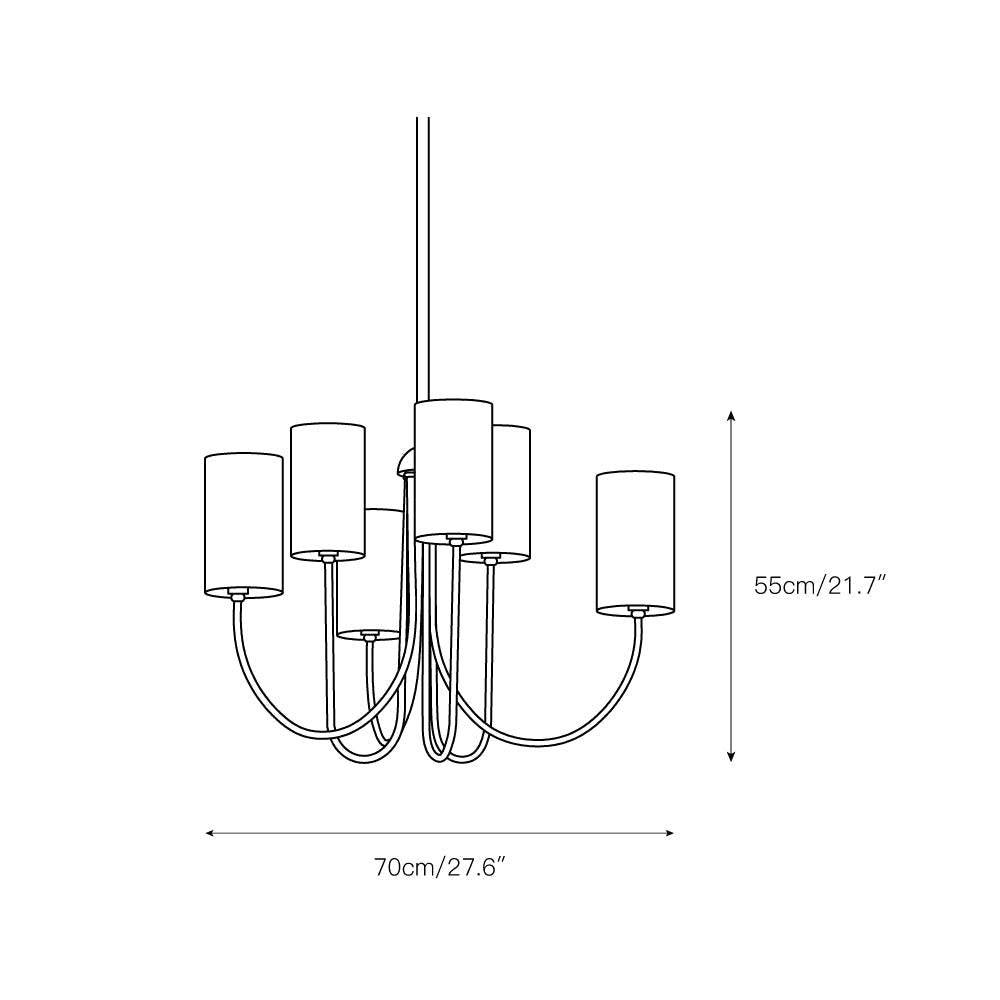 Asolira Chandelier Tissu Noir Industriel Vintage - Neutralighting