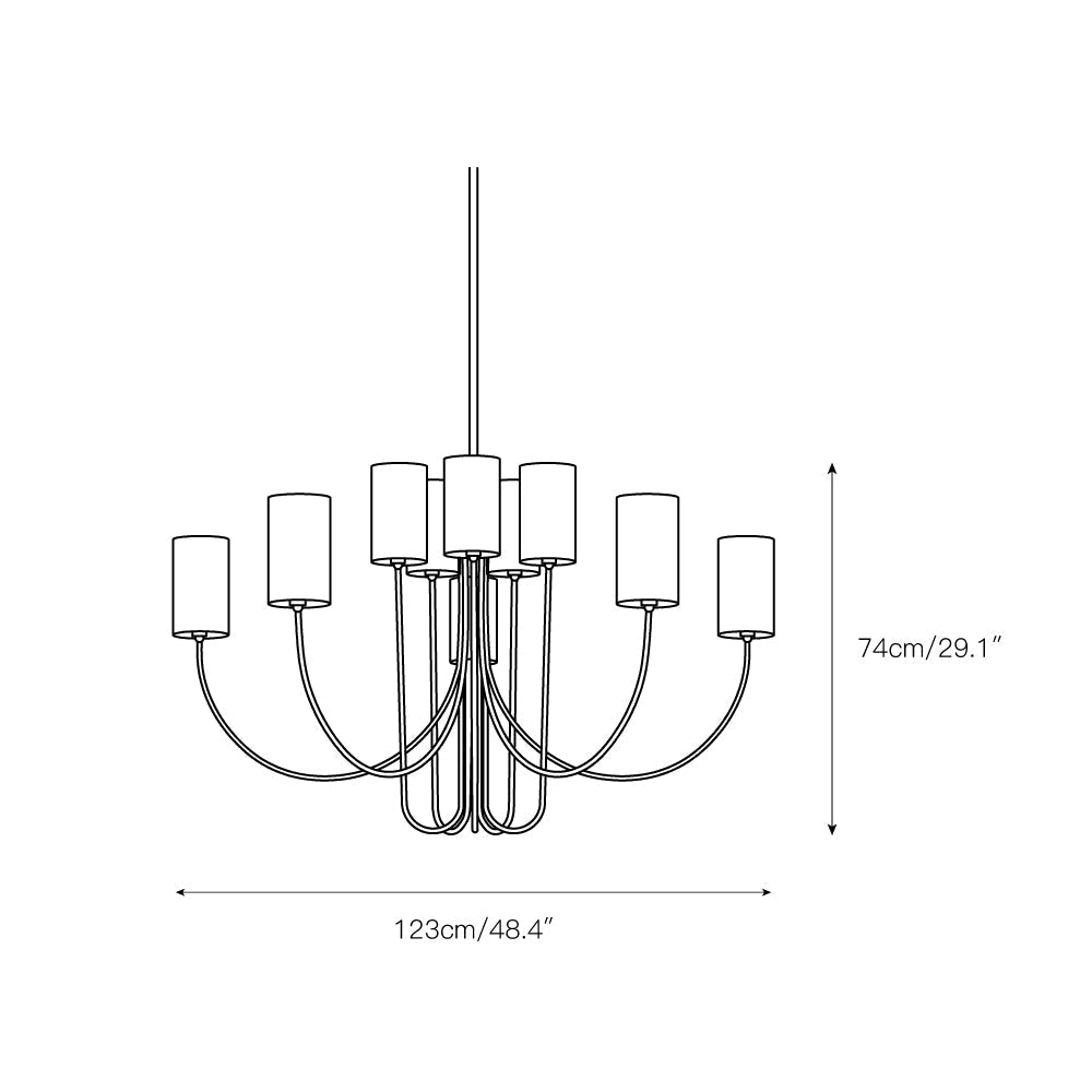 Asolira Chandelier Tissu Noir Industriel Vintage - Neutralighting