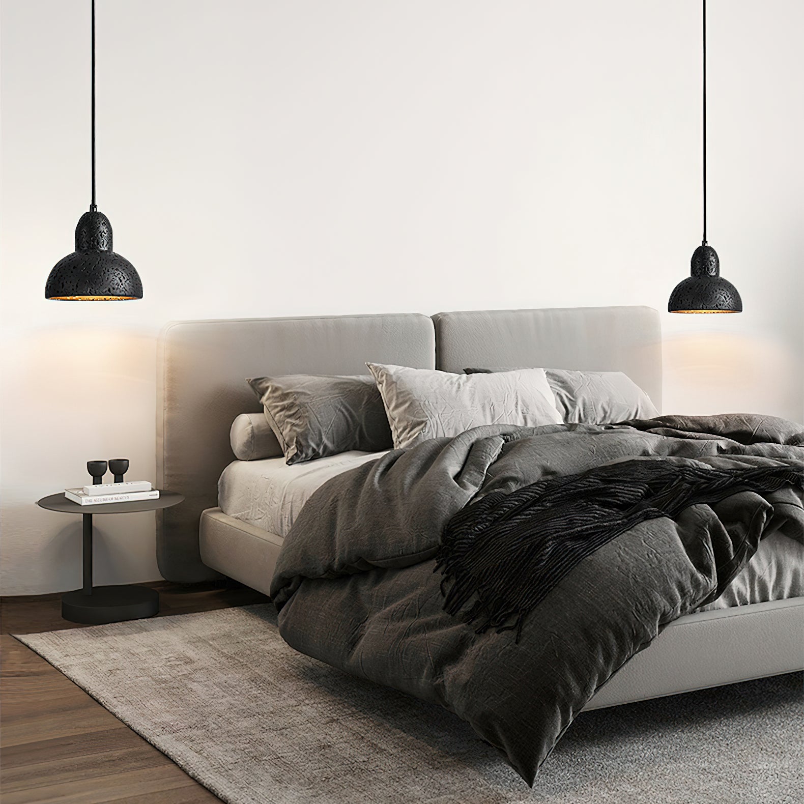 Vaelior Suspension en Travertin Abat-jour Dôme - Neutralighting