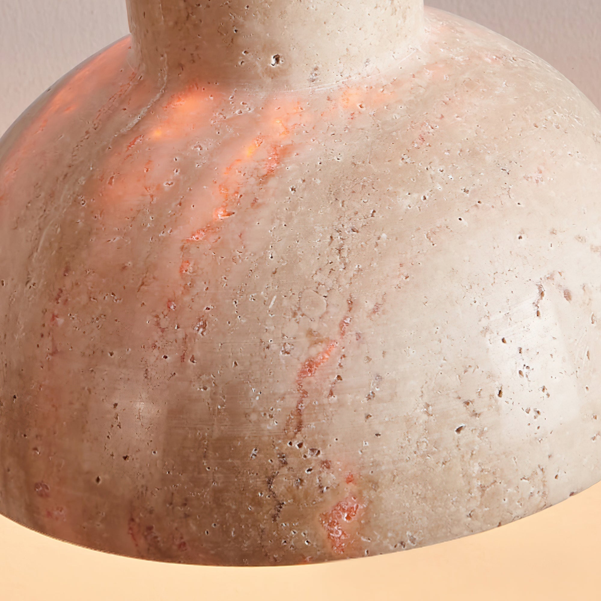 Vaelior Suspension en Travertin Abat-jour Dôme - Neutralighting