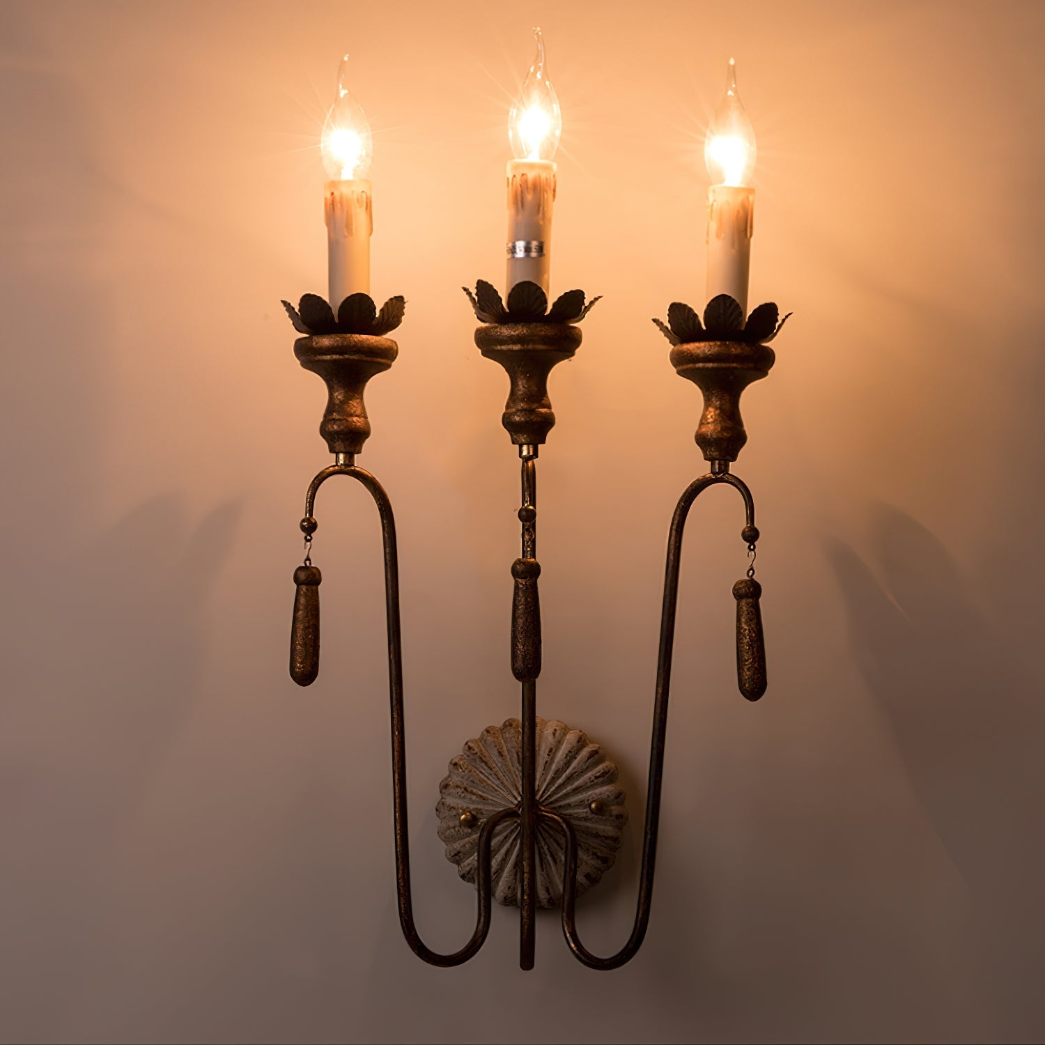 Avelaris Vintage Industrial Wooden Metal Wall Lamp - Lamp Copper