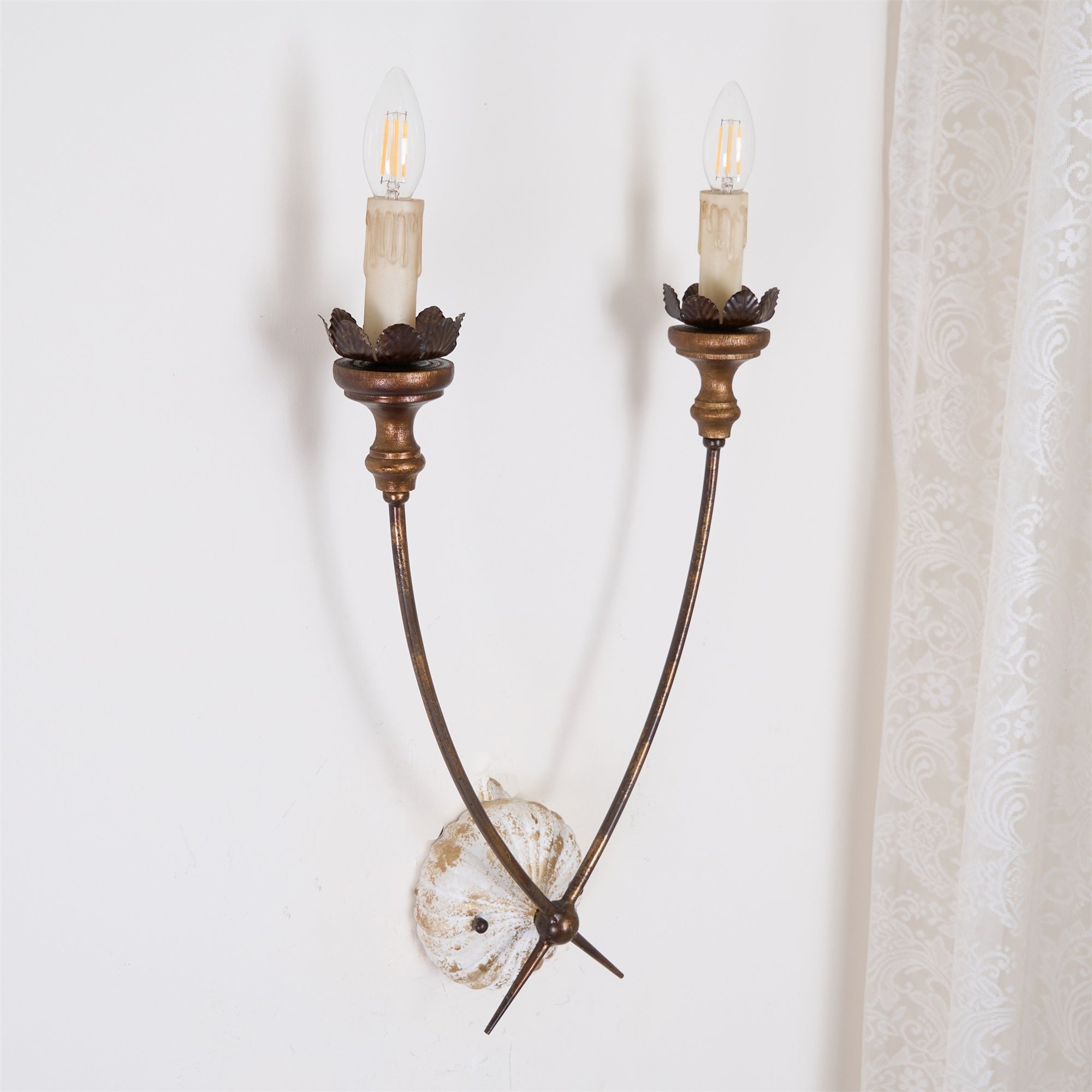 Catalos Vintage Industrial Wooden Metal Wall Lamp - Lamp Copper
