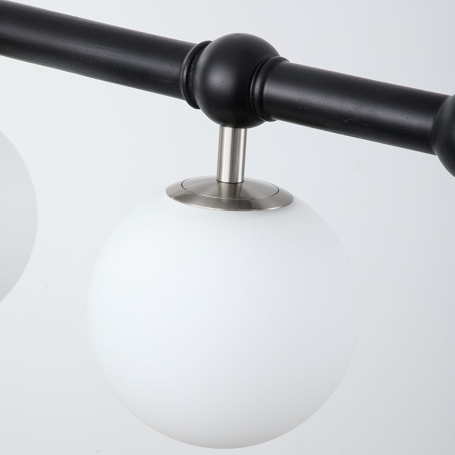 Hayes Chandelier Wood Linear Glass Globes - Letslighting