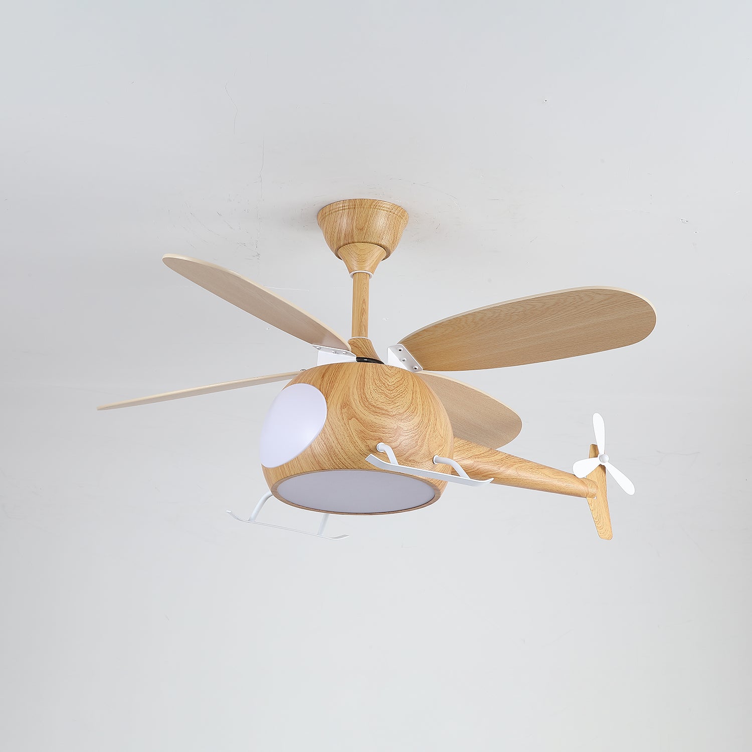 Ventilateur de plafond et luminaire Aviara Bois Moderne pour chambre d'enfant