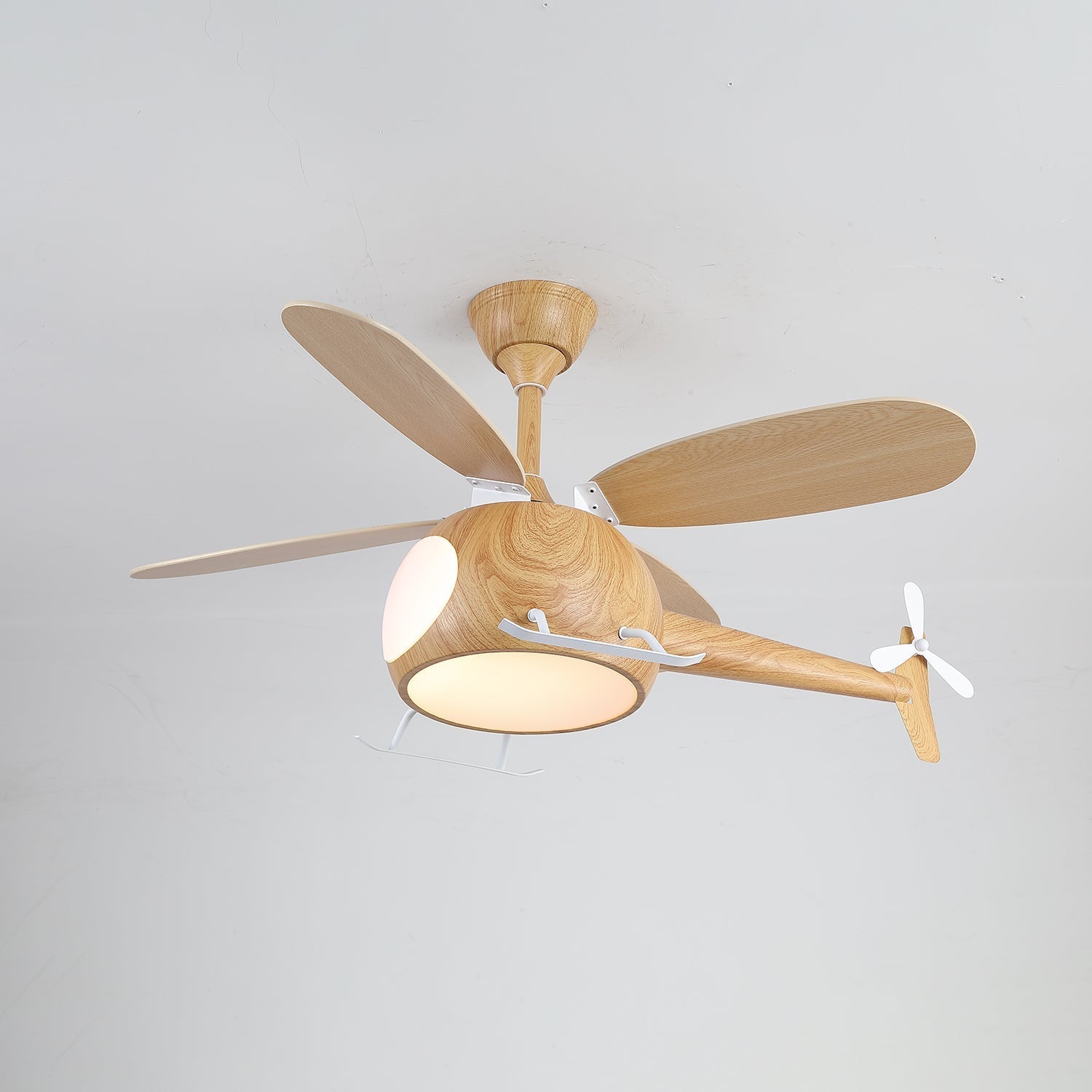 Ventilateur de plafond et luminaire Aviara Bois Moderne pour chambre d'enfant, illustration de la méthode de contrôle