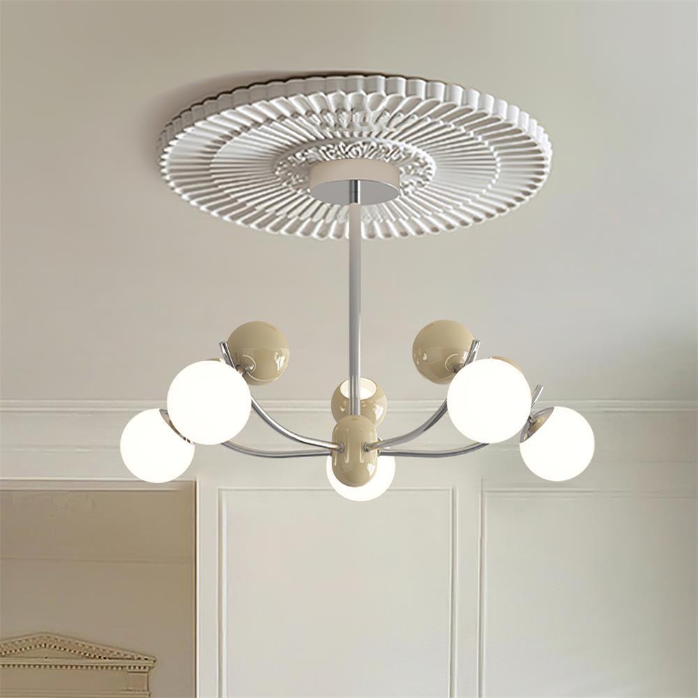Helio Lustre Chrome Disposition d'Orbes Rouges - Neutralighting