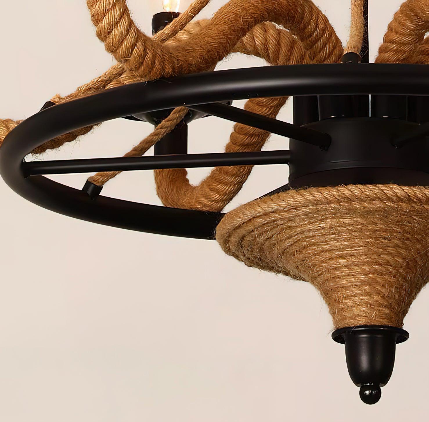 Lustra Chandelier Grande Roue en Corde de Chanvre - Neutralighting