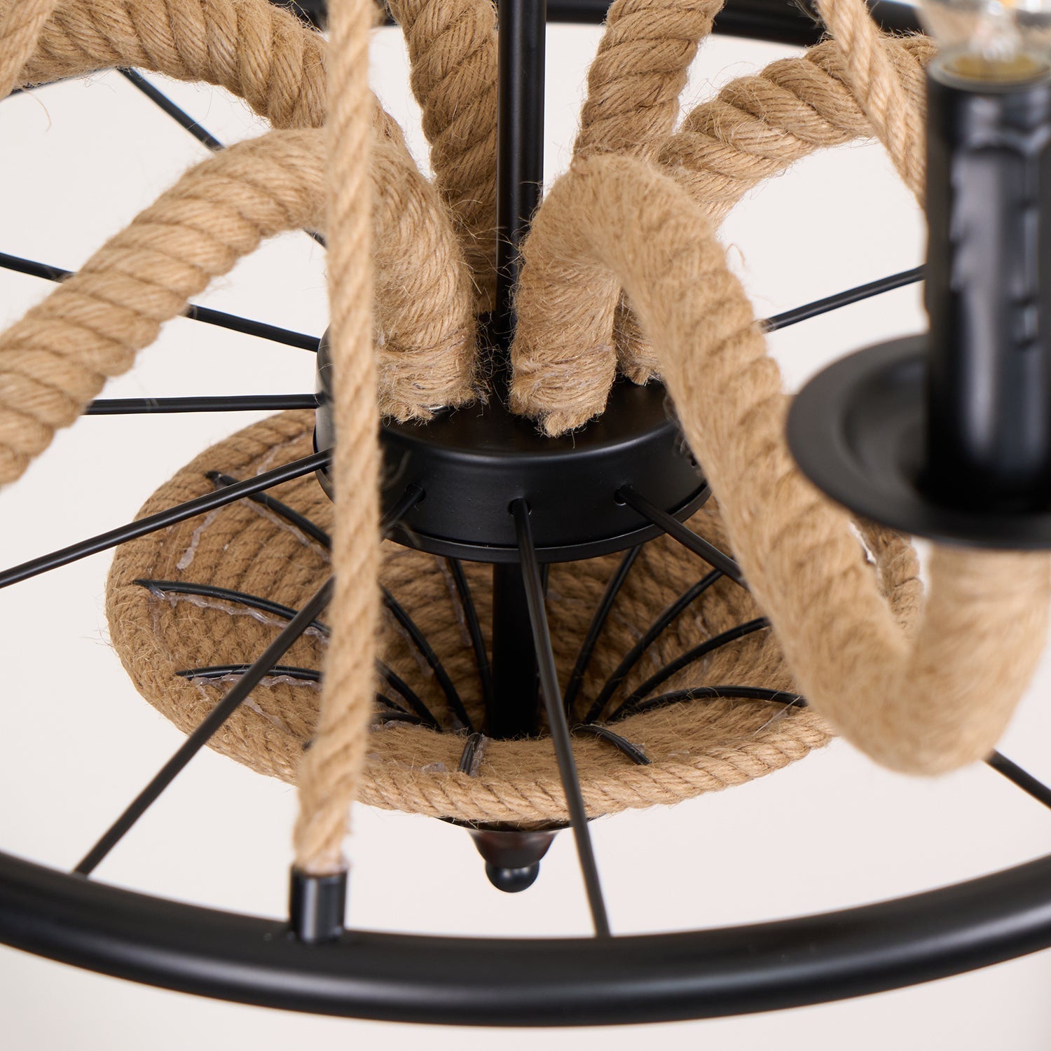 Lustra Chandelier Grande Roue en Corde de Chanvre - Neutralighting