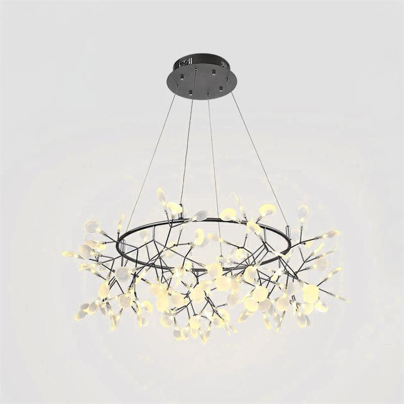 Arthearae Chandelier Métal Acrylique Rond Luxe Postmoderne - Neutralighting
