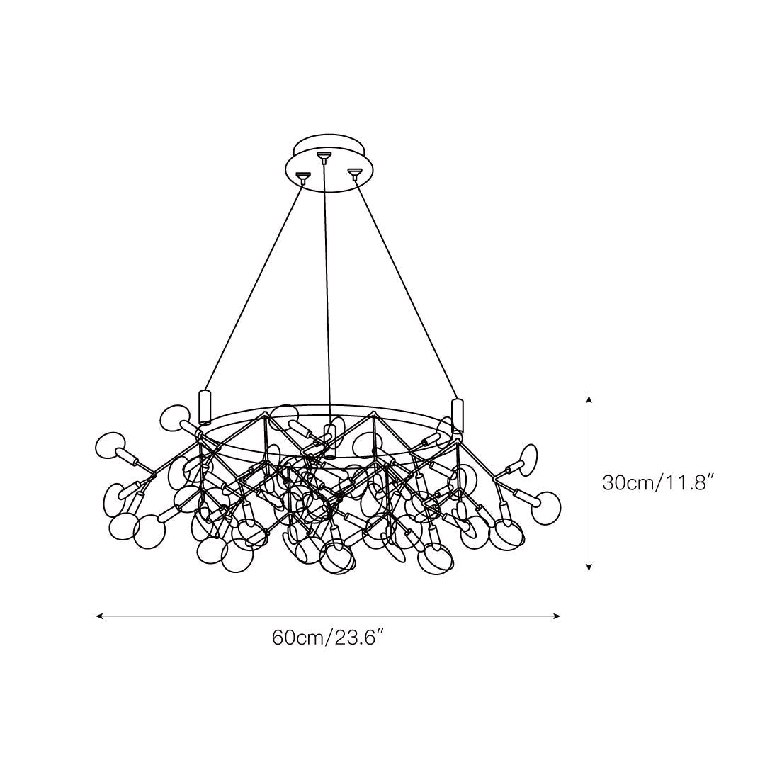 Arthearae Chandelier Métal Acrylique Rond Luxe Postmoderne - Neutralighting