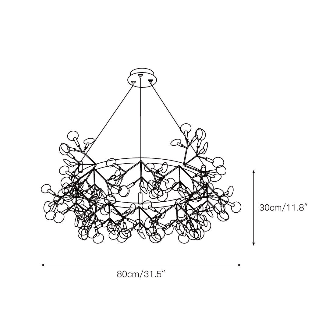 Arthearae Chandelier Métal Acrylique Rond Luxe Postmoderne - Neutralighting