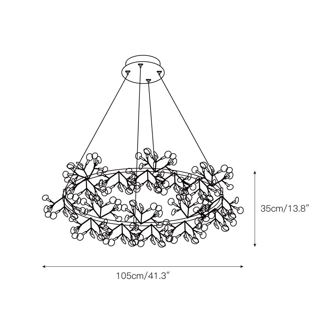 Arthearae Chandelier Métal Acrylique Rond Luxe Postmoderne - Neutralighting