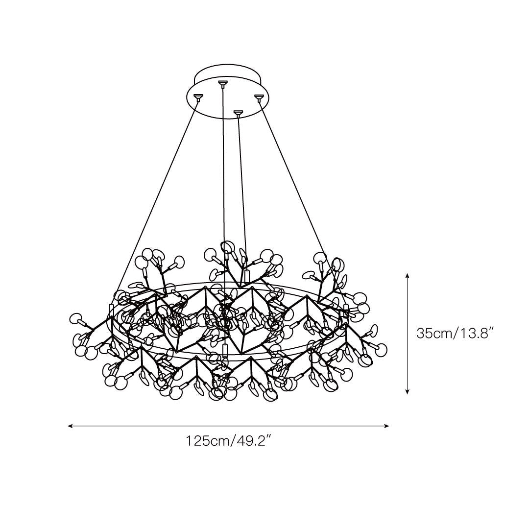 Arthearae Chandelier Métal Acrylique Rond Luxe Postmoderne - Neutralighting