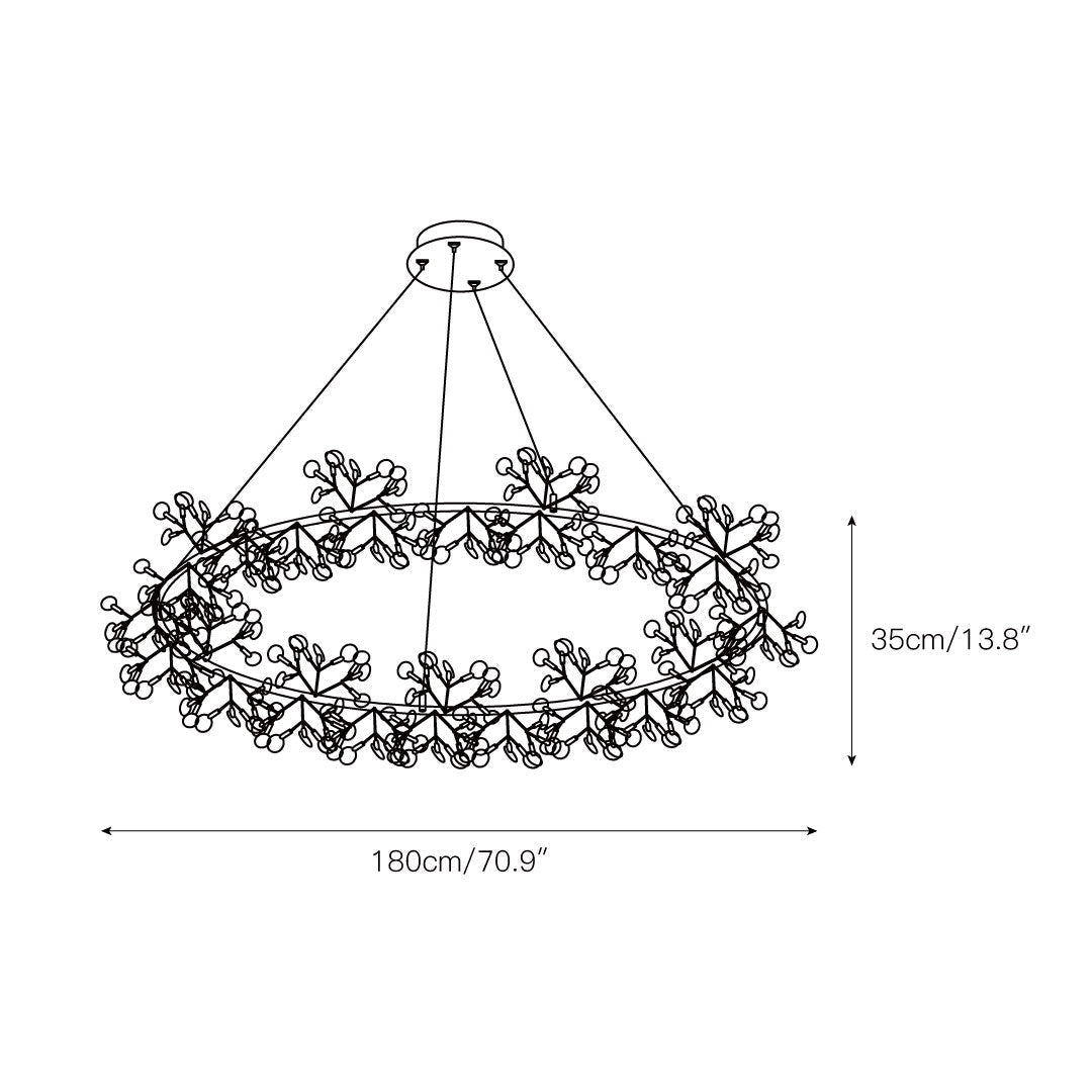 Arthearae Chandelier Métal Acrylique Rond Luxe Postmoderne - Neutralighting