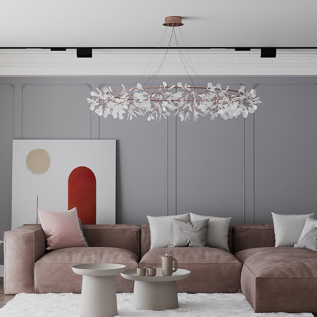 Arthearae Chandelier Métal Acrylique Rond Luxe Postmoderne - Neutralighting