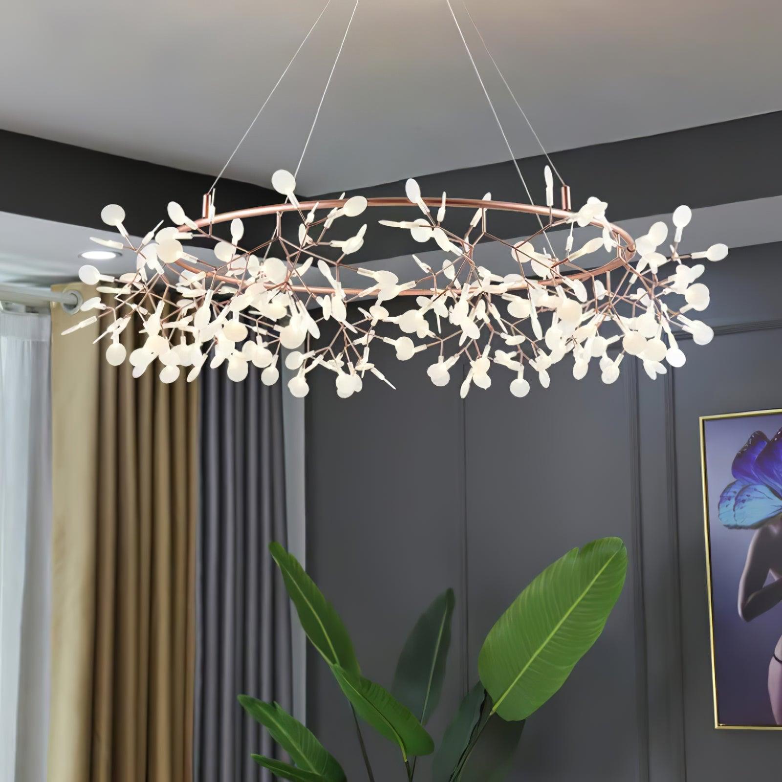 Arthearae Chandelier Métal Acrylique Rond Luxe Postmoderne - Neutralighting