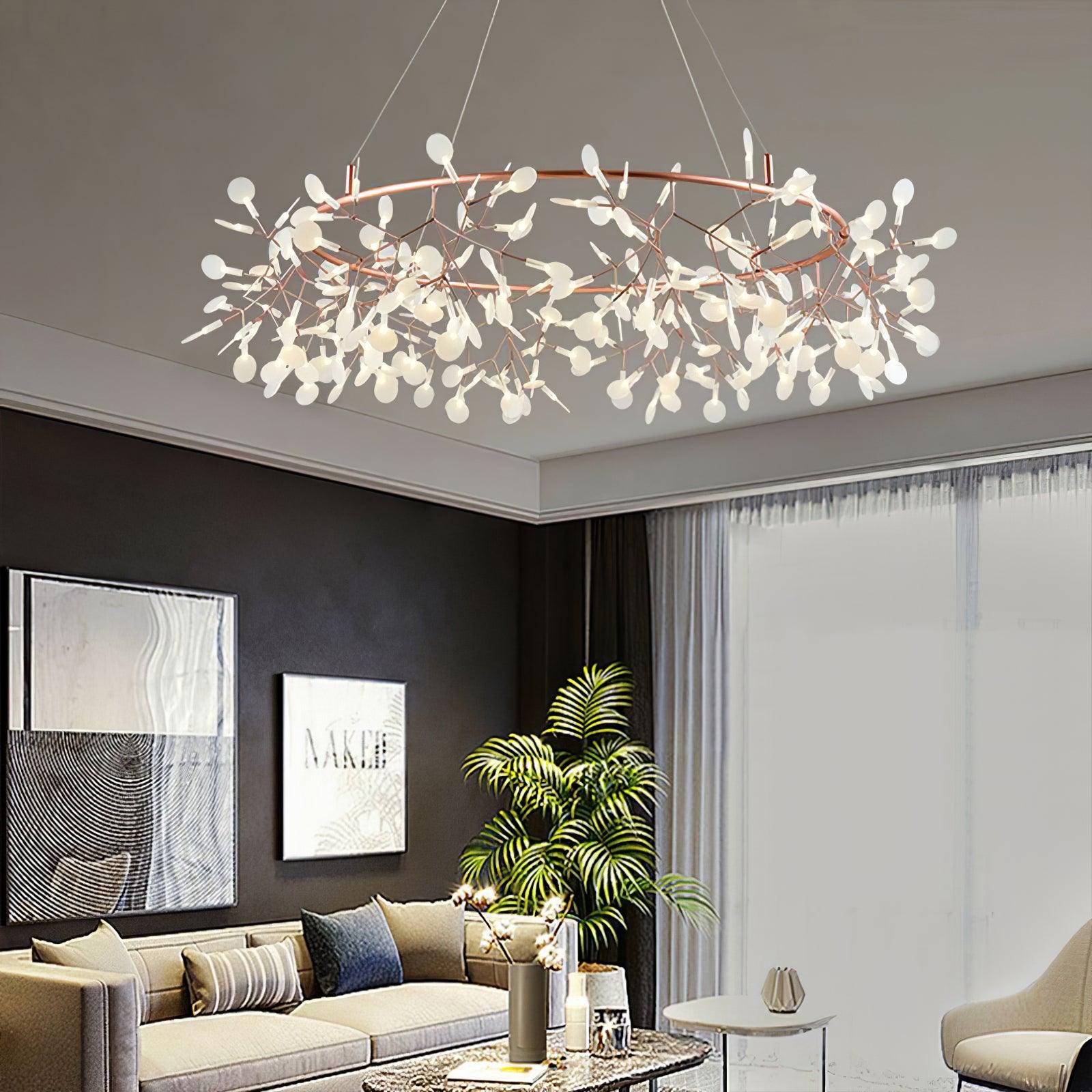 Arthearae Chandelier Métal Acrylique Rond Luxe Postmoderne - Neutralighting