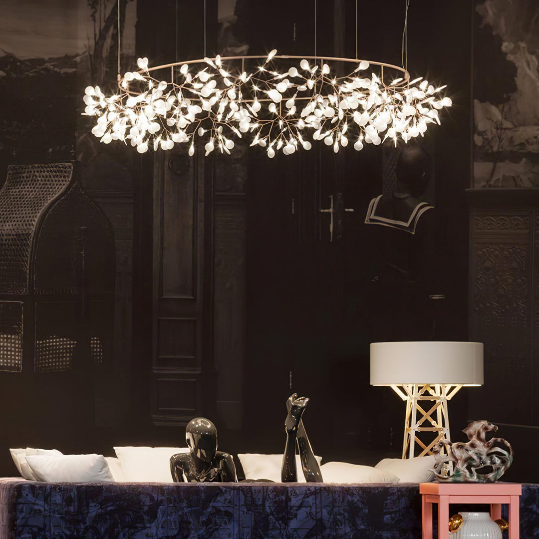Arthearae Chandelier Métal Acrylique Rond Luxe Postmoderne - Neutralighting