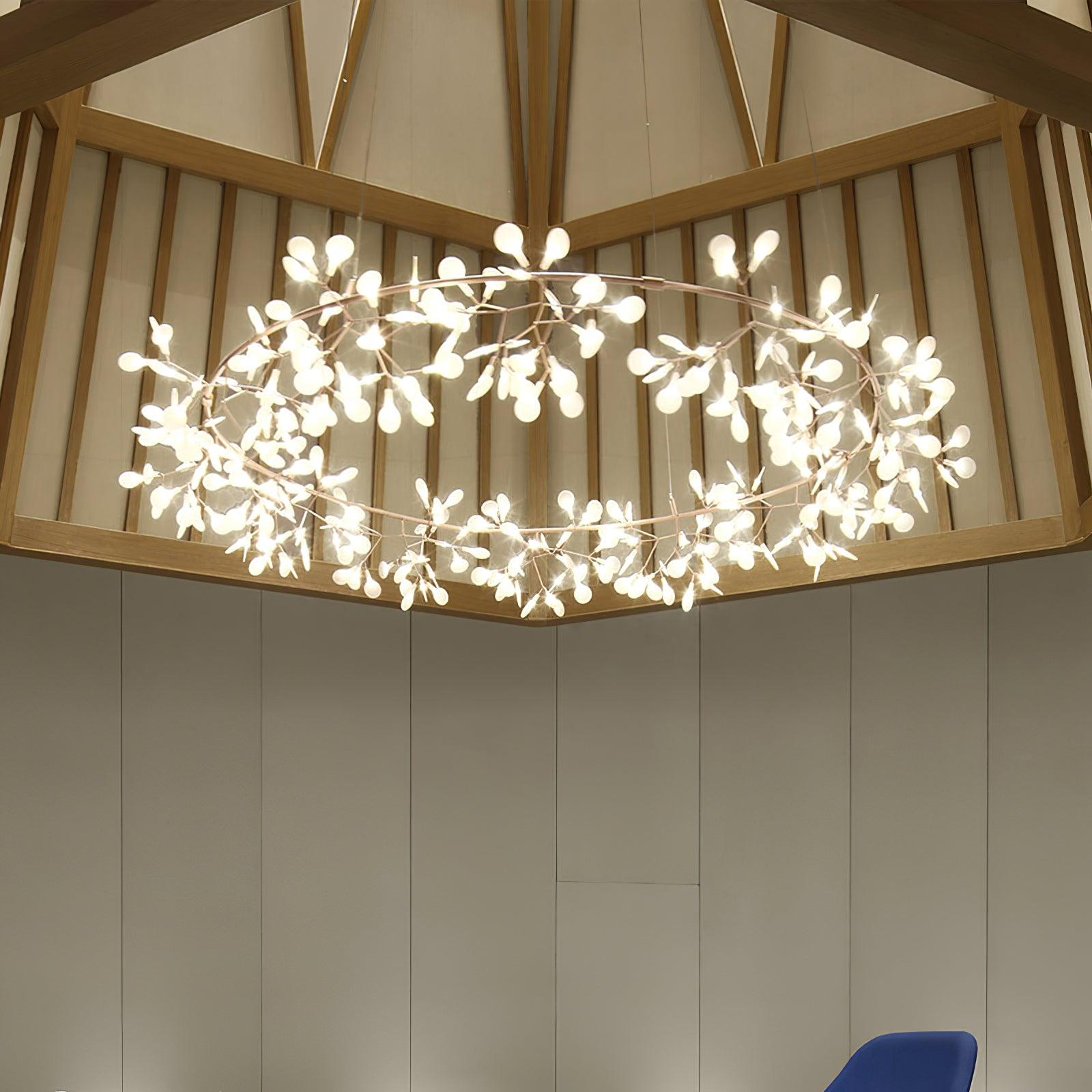 Arthearae Chandelier Métal Acrylique Rond Luxe Postmoderne - Neutralighting