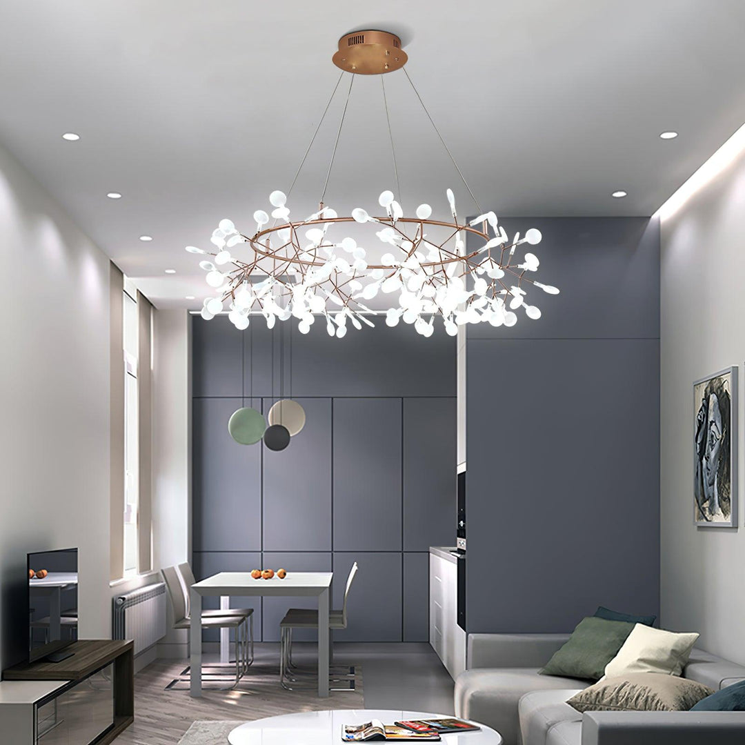 Arthearae Chandelier Métal Acrylique Rond Luxe Postmoderne - Neutralighting