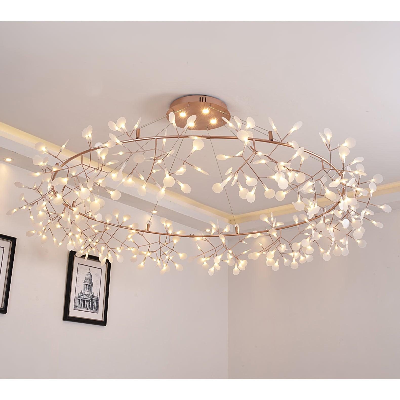 Arthearae Chandelier Métal Acrylique Rond Luxe Postmoderne - Neutralighting