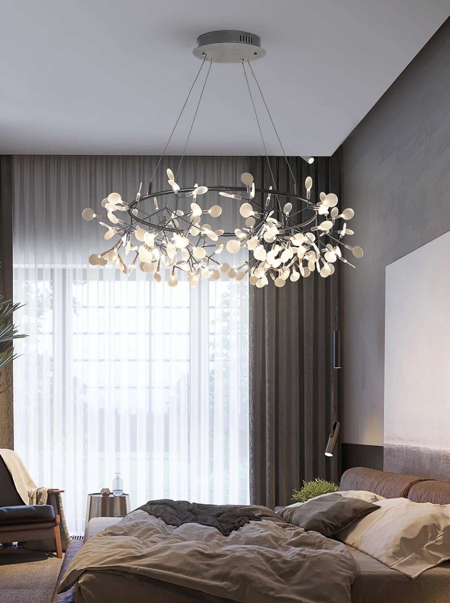 Arthearae Chandelier Métal Acrylique Rond Luxe Postmoderne - Neutralighting