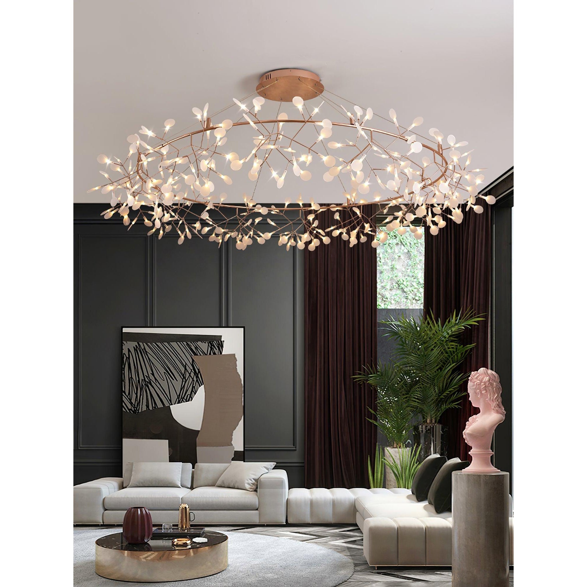 Arthearae Chandelier Métal Acrylique Rond Luxe Postmoderne - Neutralighting