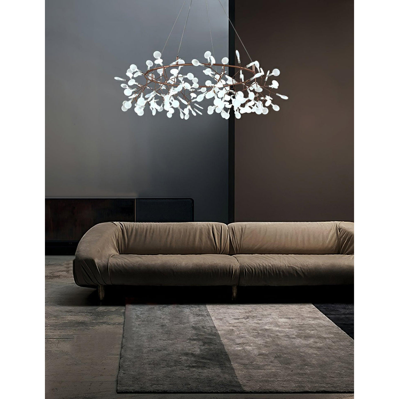 Arthearae Chandelier Métal Acrylique Rond Luxe Postmoderne - Neutralighting