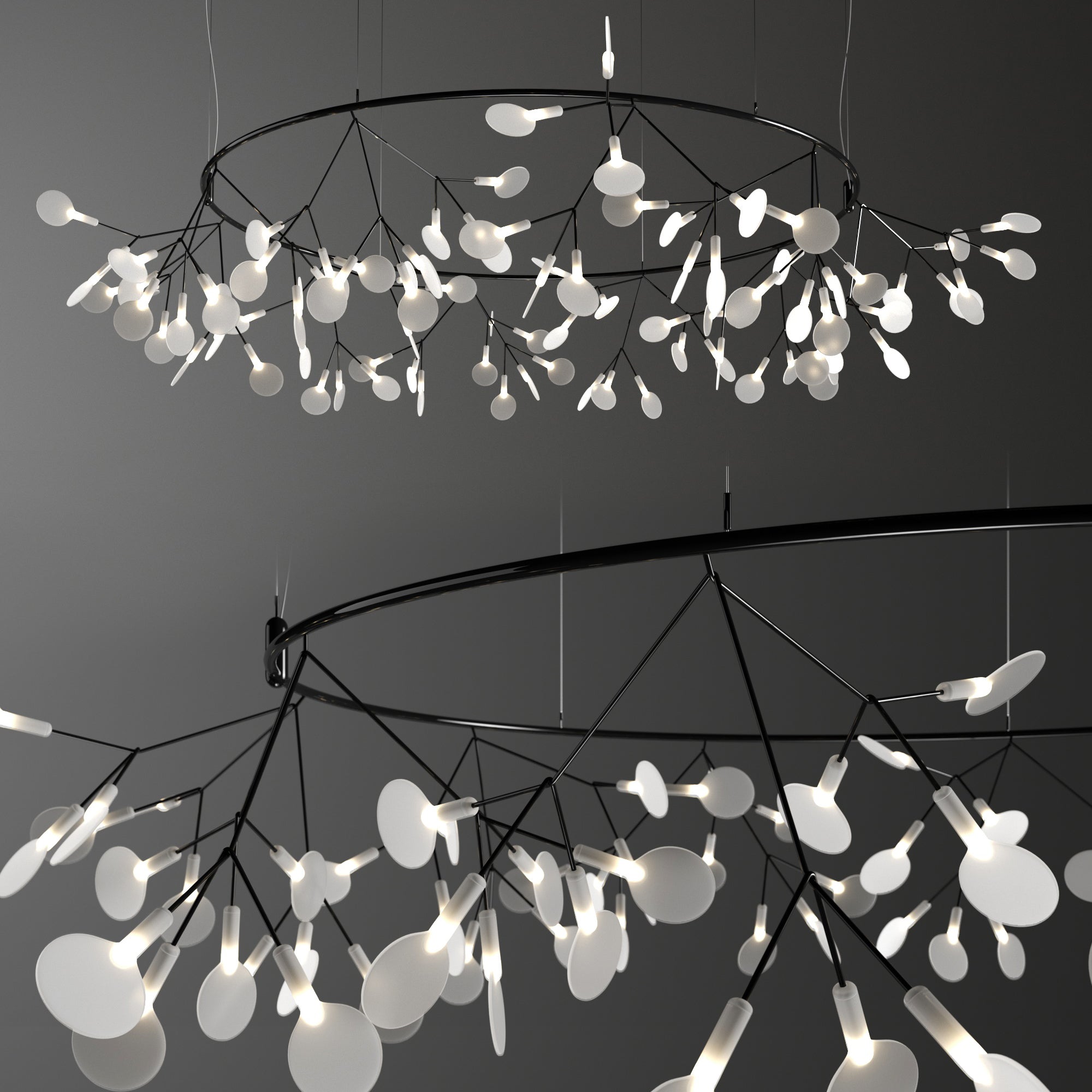 Arthearae Chandelier Métal Acrylique Rond Luxe Postmoderne - Neutralighting