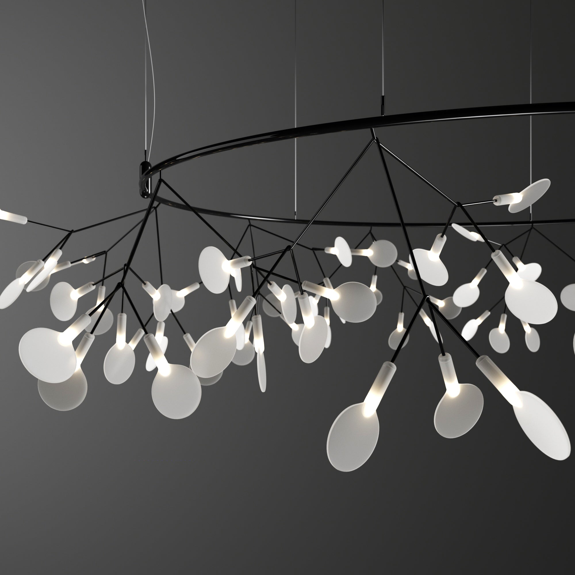 Arthearae Chandelier Métal Acrylique Rond Luxe Postmoderne - Neutralighting