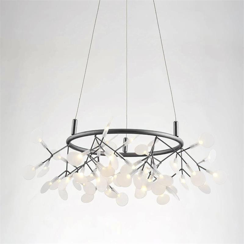 Arthearae Chandelier Métal Acrylique Rond Luxe Postmoderne - Neutralighting