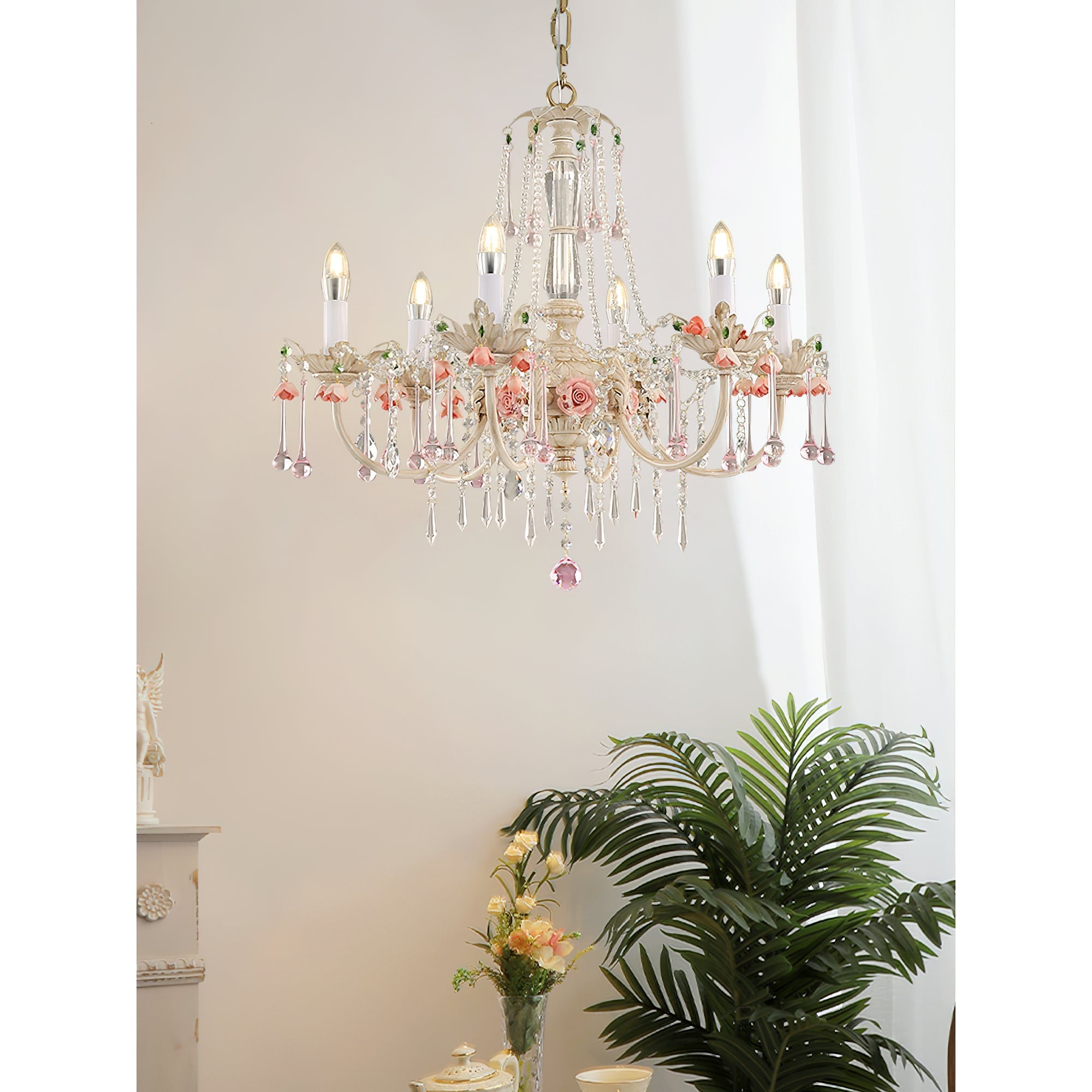 Cusoren Postmodern Luxury Rose Ceramic Chandelier - Lamp Copper
