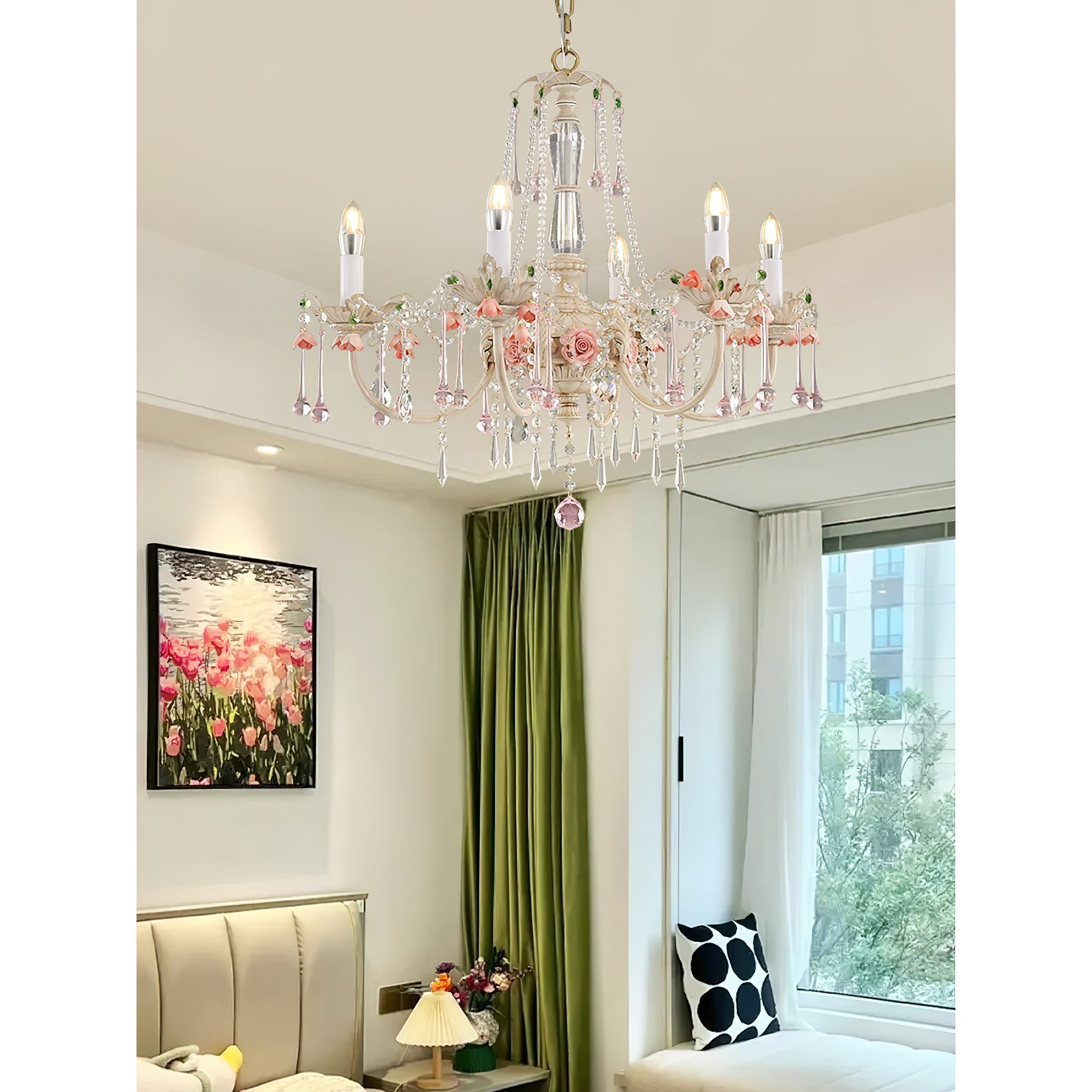 Cusoren Postmodern Luxury Rose Ceramic Chandelier - Lamp Copper