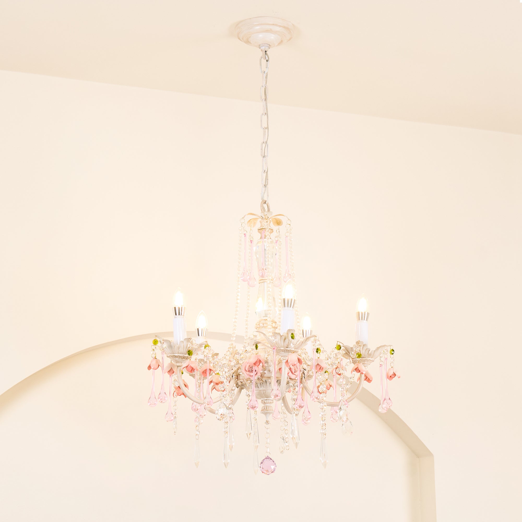 Cusoren Postmodern Luxury Rose Ceramic Chandelier - Lamp Copper