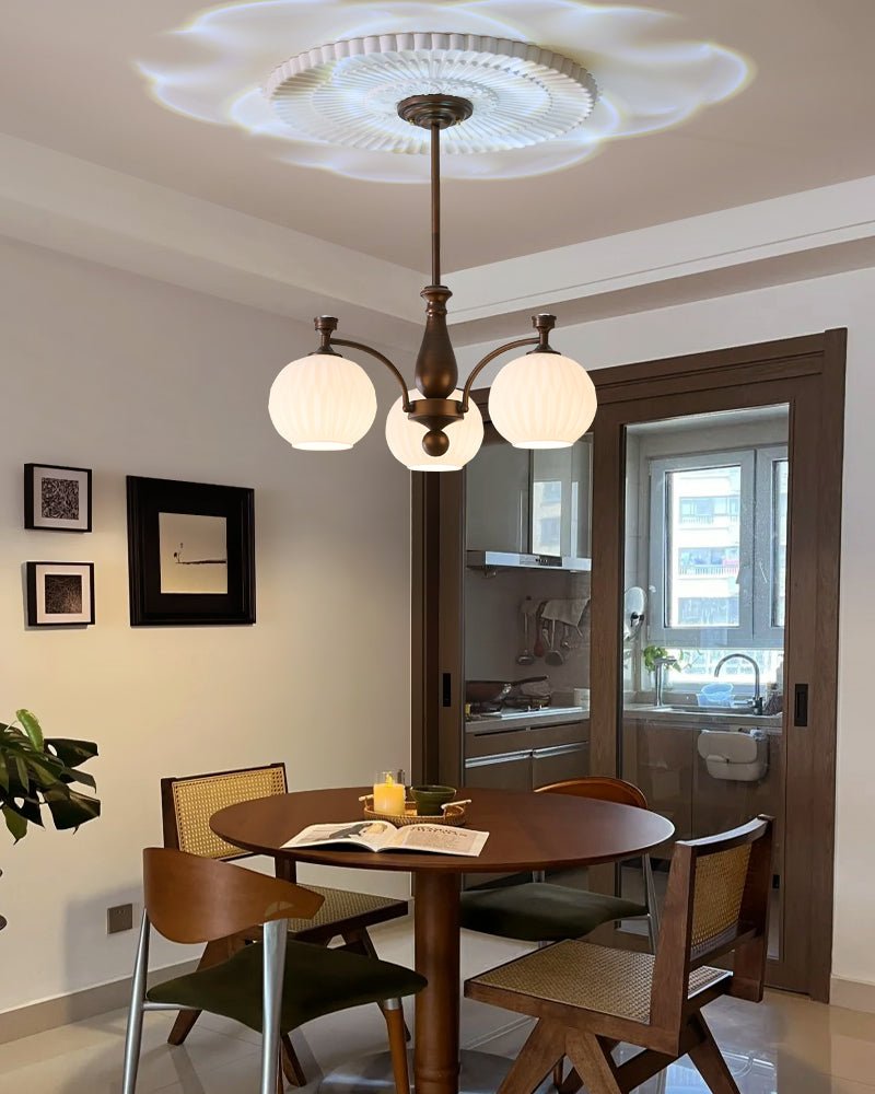 Aurora Chandelier Vintage à Orbe Givré - Neutralighting