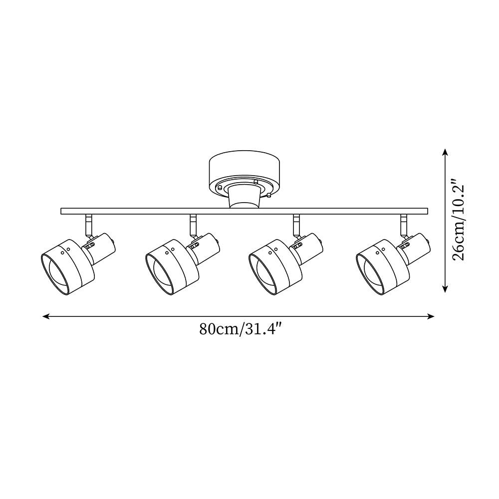Daven Lustra Projecteur Rail 4-Lumières Ajustable - Neutralighting
