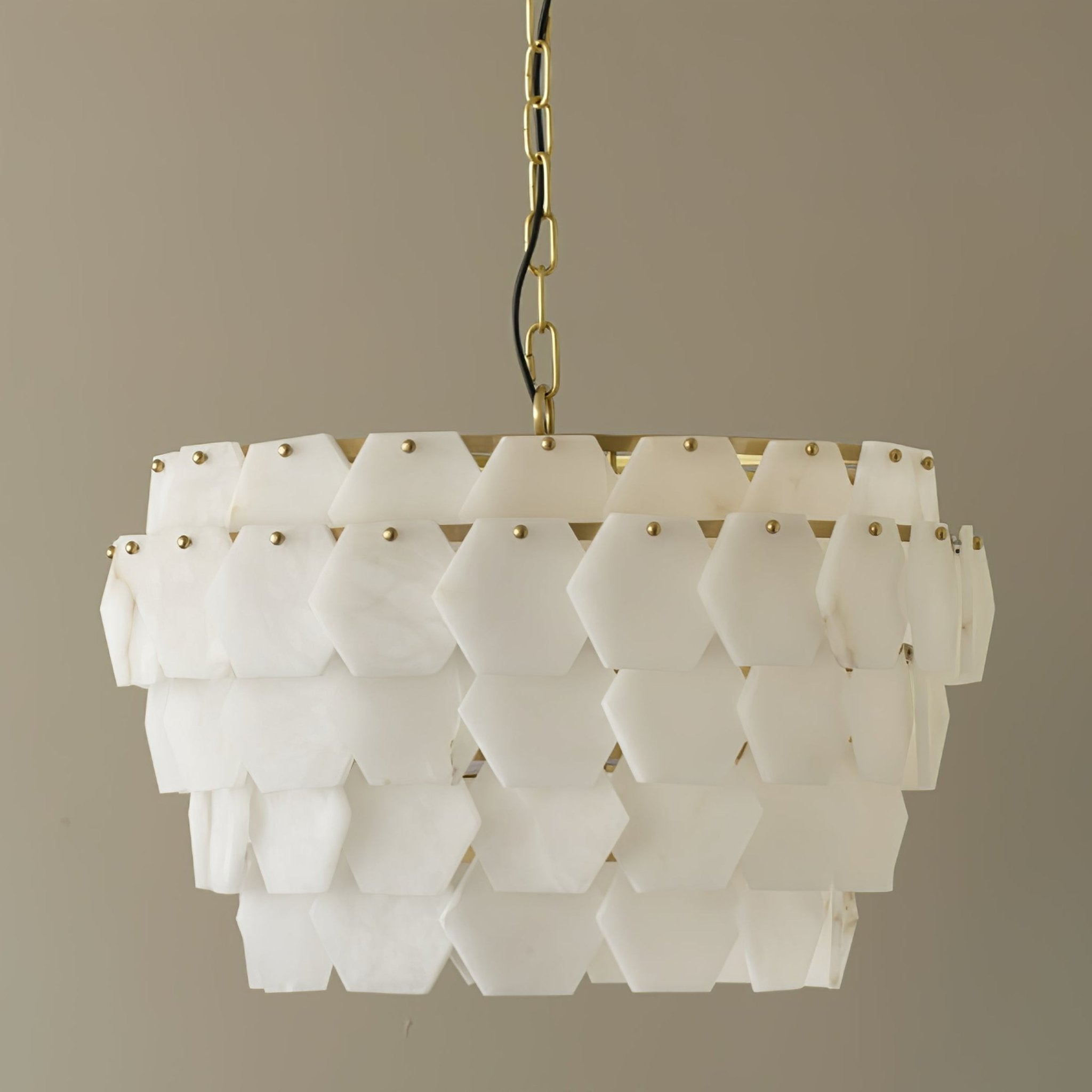 Evenaris Chandelier en Albâtre en Forme de Nid d'Abeille - Neutralighting