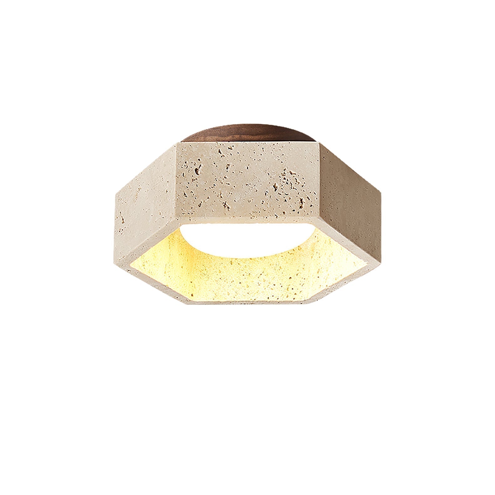 Hexara Lumière de Plafond Hexagonale en Travertin - Neutralighting