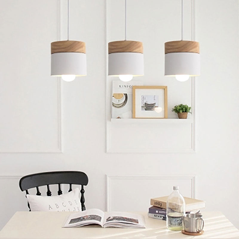 Valentina Suspension LED Macaron Nordique Métal/Bois Chambre - Neutralighting