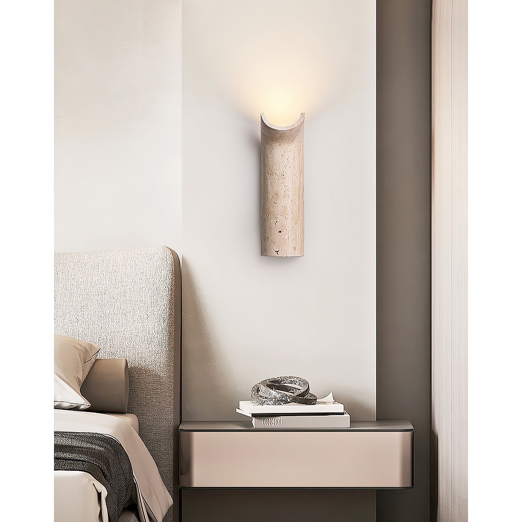 Cusolion Modern Minimalist Travertine Wall Lamp - Lamp Copper